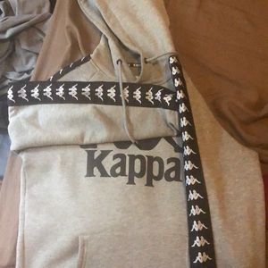 Kappa Hoodie (Black Grey & White)